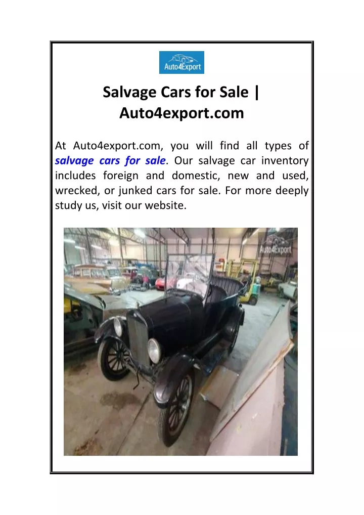 salvage cars for sale auto4export com