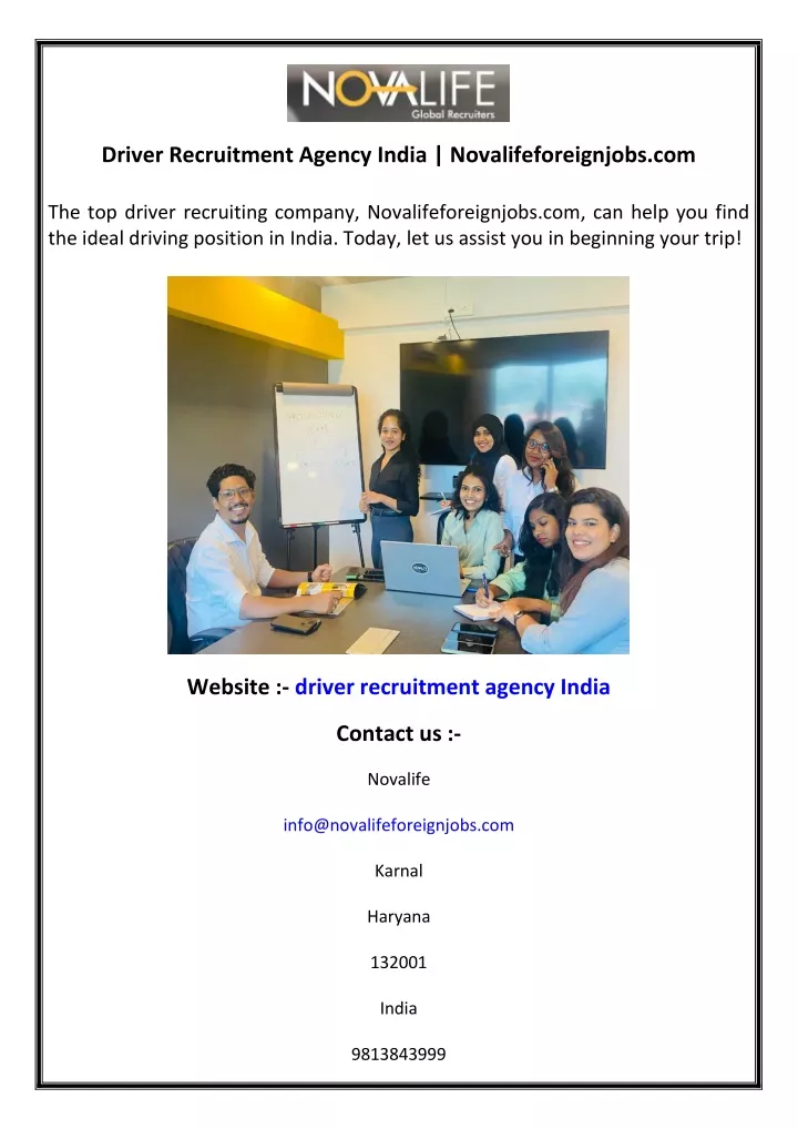 driver recruitment agency india