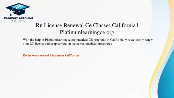 rn license renewal ce classes california