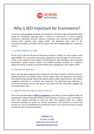 Why is SEO important for ecommerce