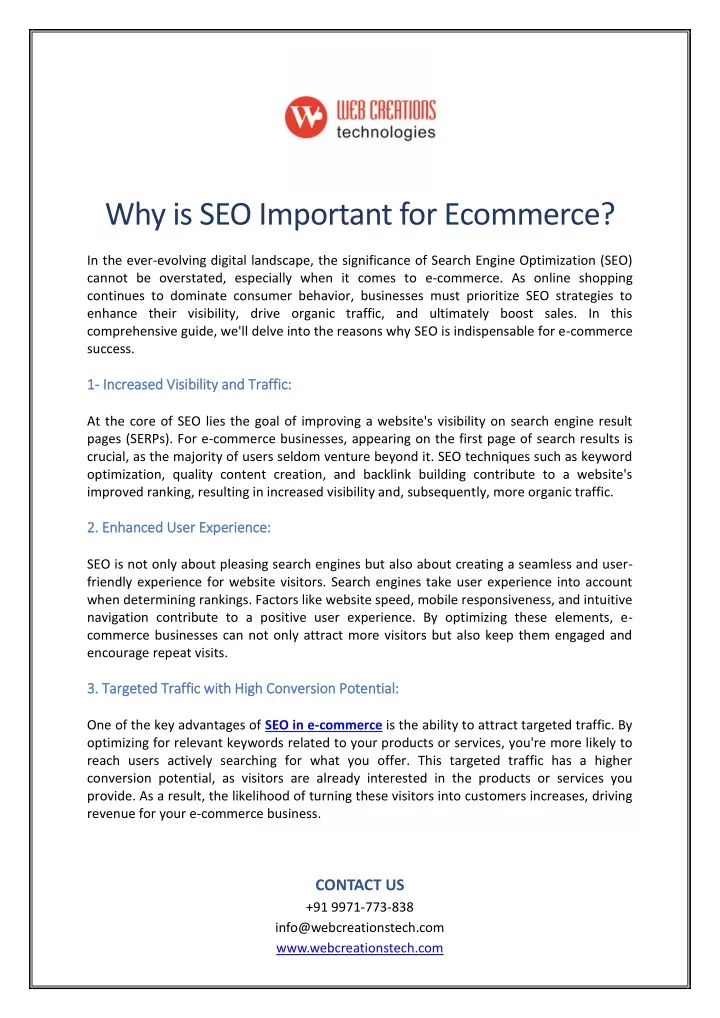 why is seo important for ecommerce