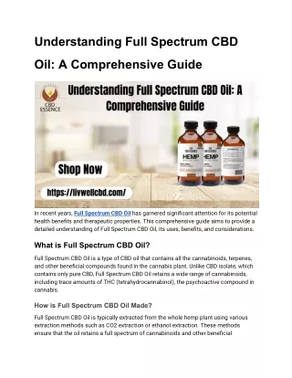 understanding full spectrum cbd