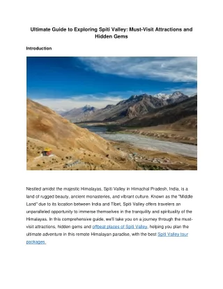 ultimate guide to exploring spiti valley must