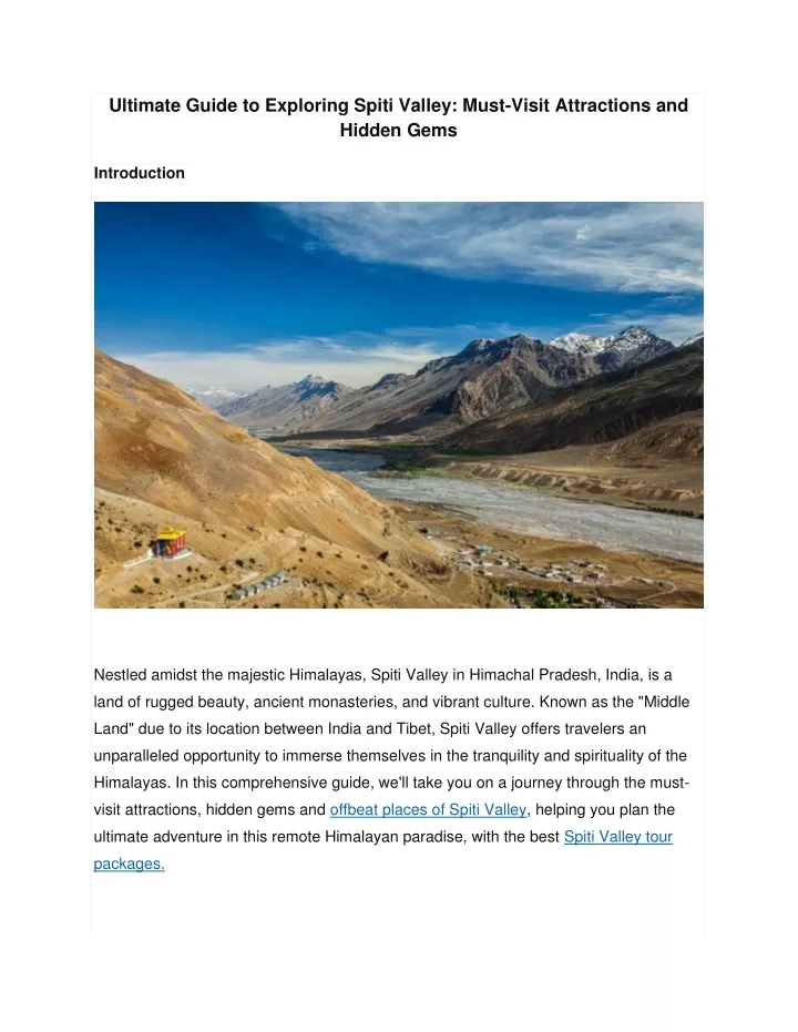 ultimate guide to exploring spiti valley must