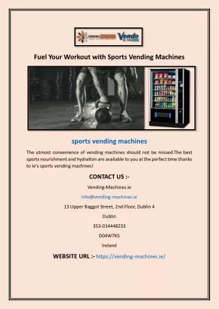 Fuel Your Workout with Sports Vending Machines