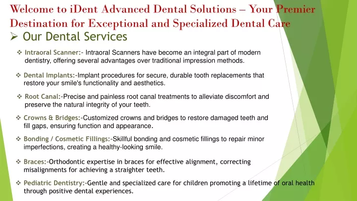 welcome to ident advanced dental solutions your