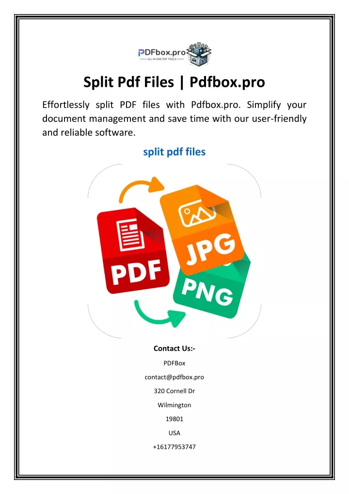split pdf files pdfbox pro