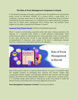 The Role of Event Management Companies in Kuwait (1)