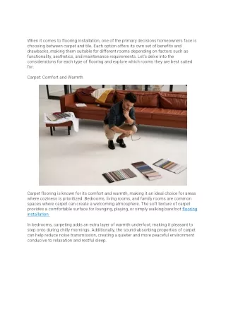 when it comes to flooring installation