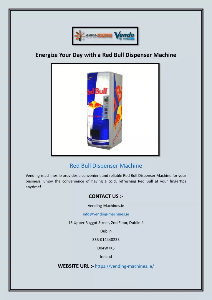 energize your day with a red bull dispenser