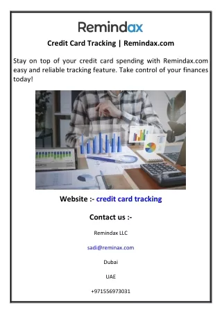 Credit Card Tracking   Remindax.com