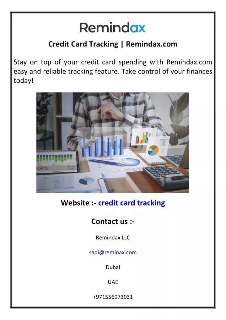 credit card tracking remindax com