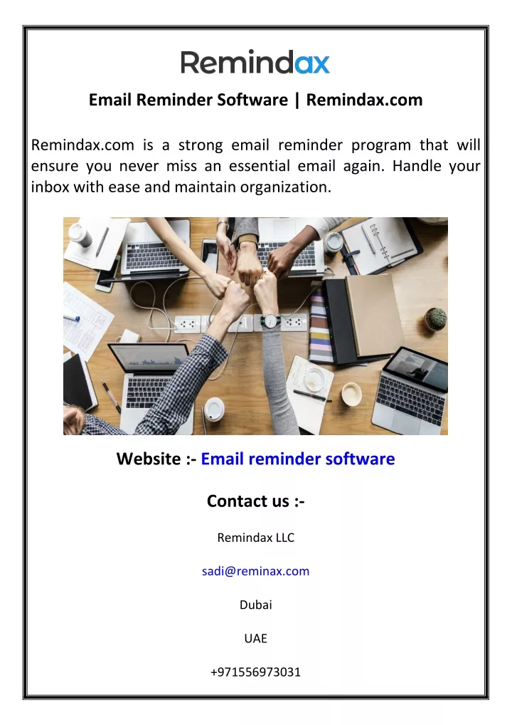 email reminder software remindax com