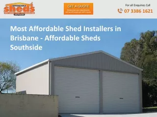 Most Affordable Shed Installers in Brisbane - Affordable Sheds Southside