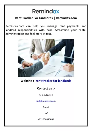 Rent Tracker For Landlords   Remindax.com