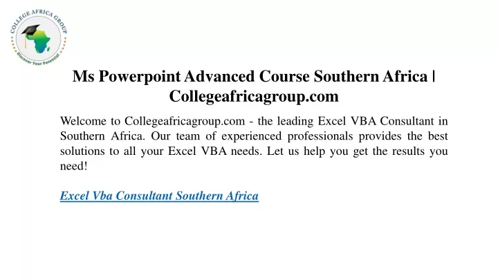 ms powerpoint advanced course southern africa