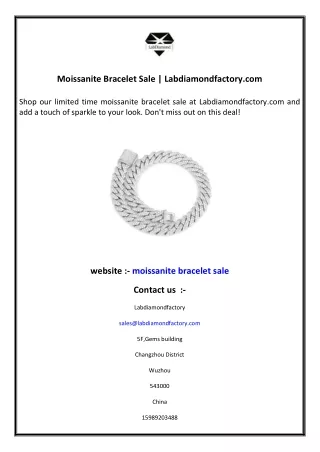 Moissanite Bracelet Sale  Labdiamondfactory.com