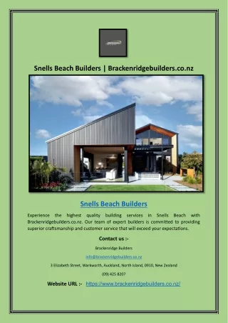 Snells Beach Builders | Brackenridgebuilders.co.nz
