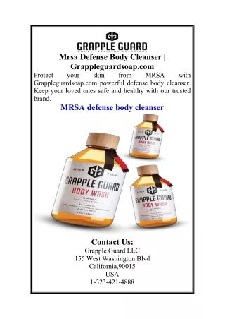 Mrsa Defense Body Cleanser  Grappleguardsoap.com