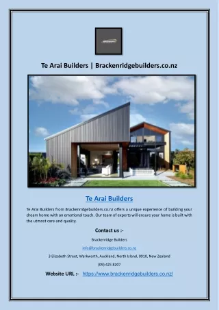 Te Arai Builders | Brackenridgebuilders.co.nz