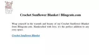 Crochet Sunflower Blanket Blingcute.com