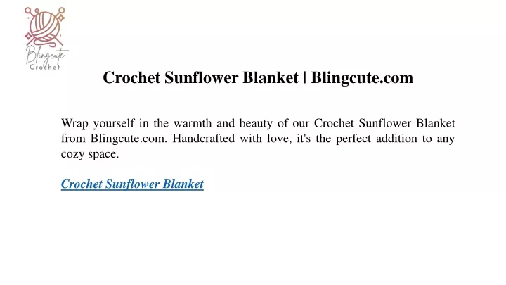 crochet sunflower blanket blingcute com