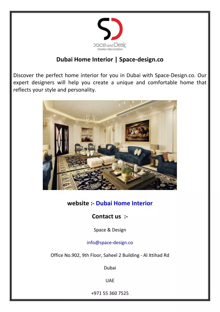 dubai home interior space design co