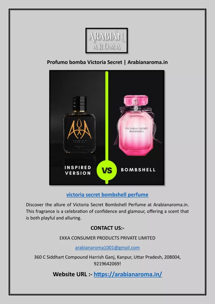 profumo bomba victoria secret arabianaroma in