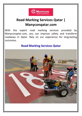 Road Marking Services Qatar | Manyconqatar.com