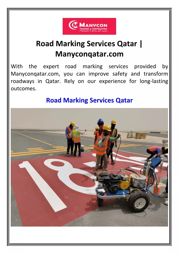 road marking services qatar manyconqatar com