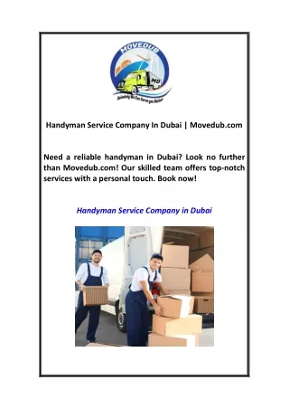 handyman service company in dubai movedub com