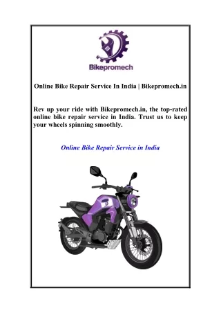 Online Bike Repair Service In India | Bikepromech.in