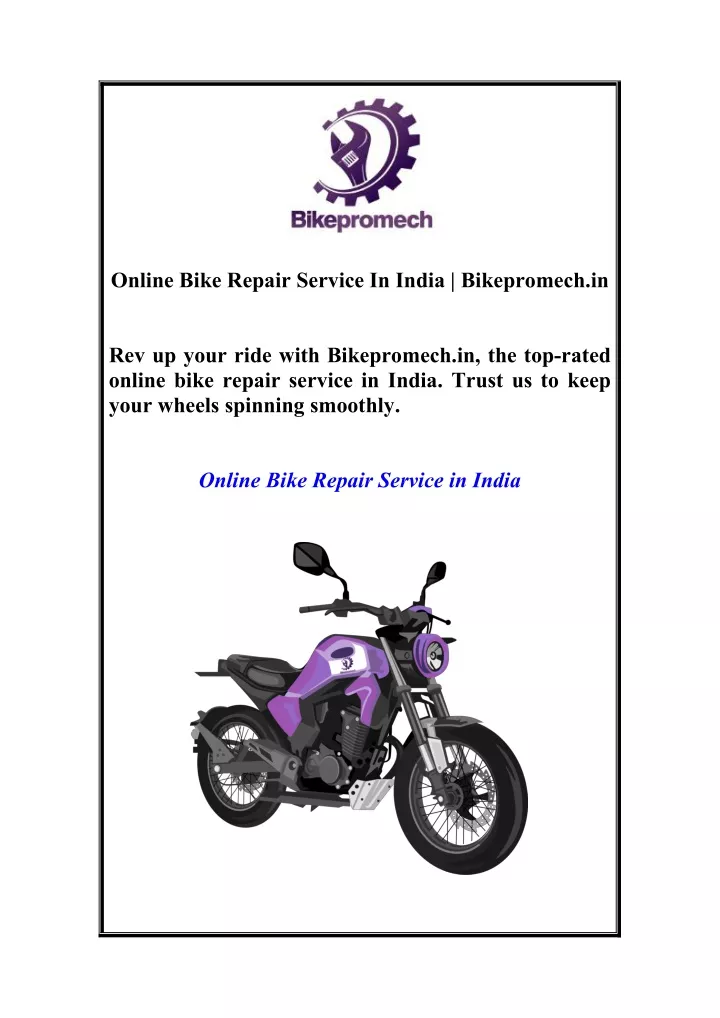 online bike repair service in india bikepromech in