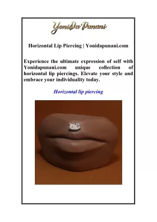 Horizontal Lip Piercing | Yonidapunani.com