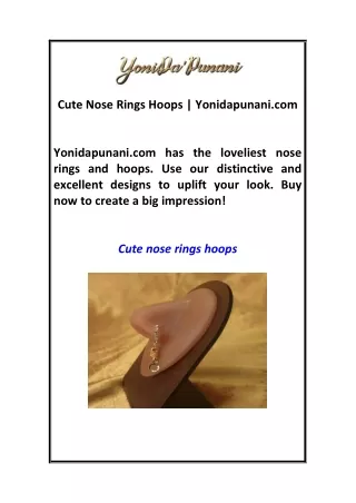 Cute Nose Rings Hoops | Yonidapunani.com