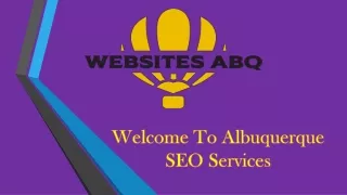 Welcome To Albuquerque SEO Services