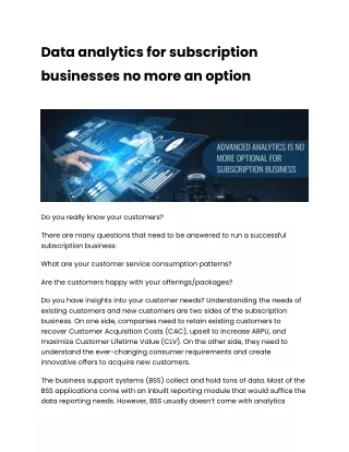 data analytics for subscription businesses