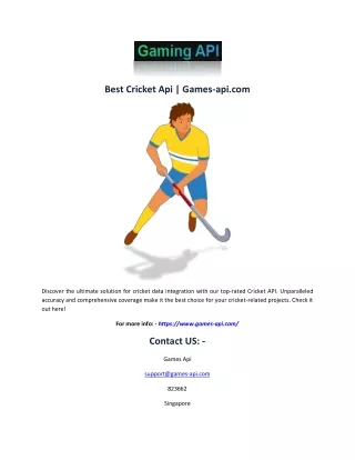 Best Cricket Api | Games-api.com