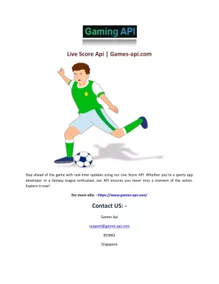 Live Score Api | Games-api.com