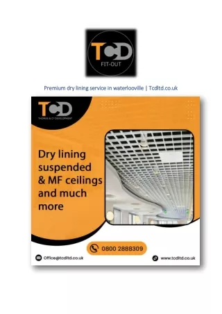 Premium dry lining service in waterlooville | Tcdltd.co.uk