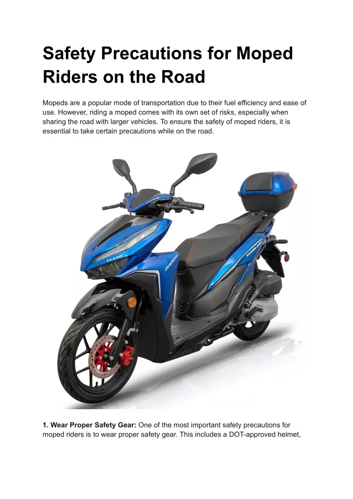 safety precautions for moped riders on the road