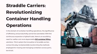Straddle Carriers_ Revolutionizing Container Handling Operations