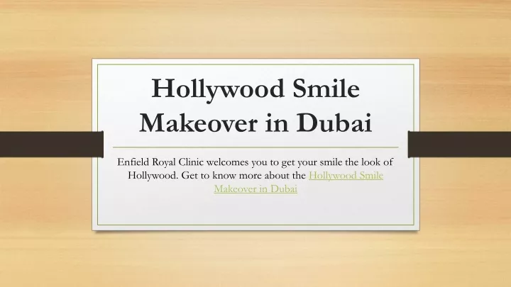 hollywood smile makeover in dubai