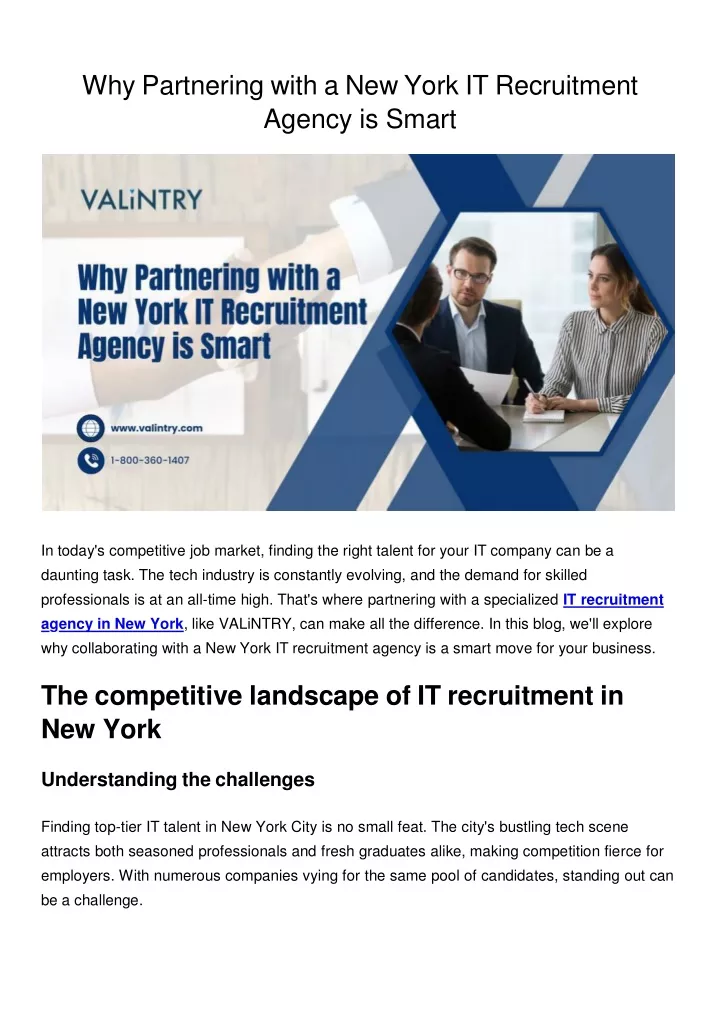 why partnering with a new york it recruitment