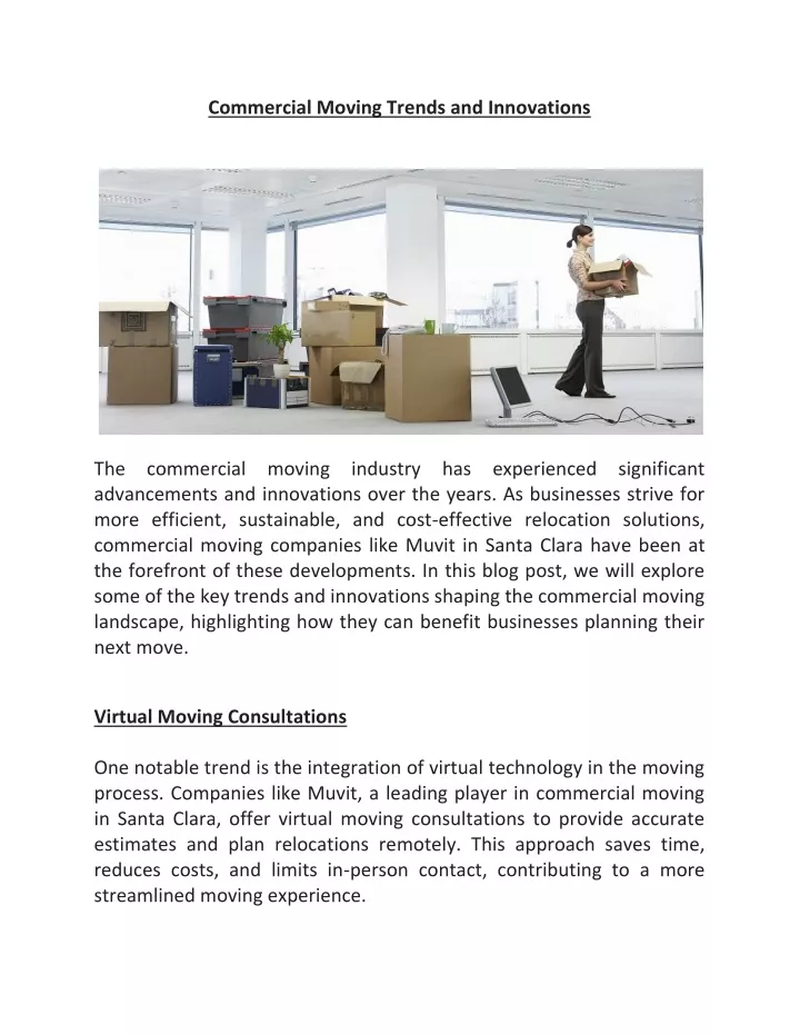 commercial moving trends and innovations