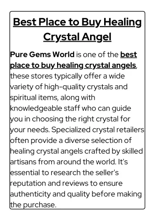 Buy Natural Healing Crystal Angels at Best Price