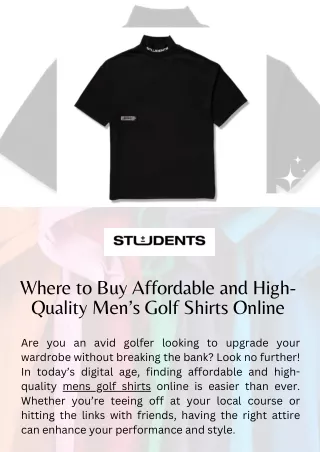 Where to Buy Affordable and High-Quality Men’s Golf Shirts Online