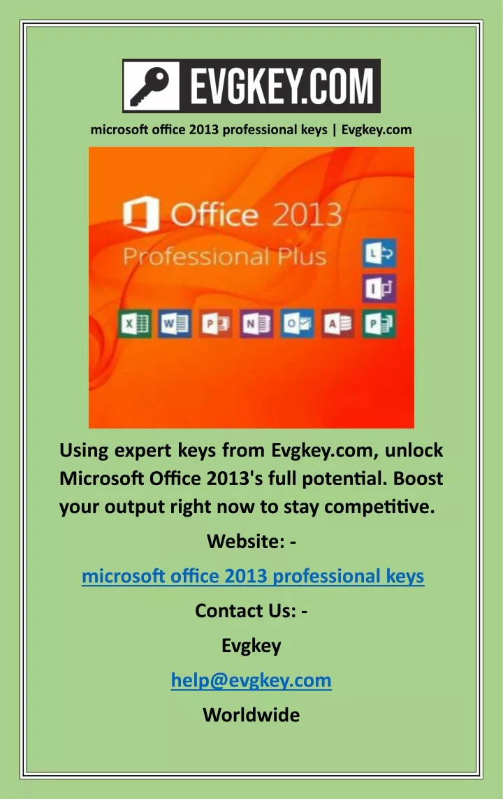 microsoft office 2013 professional keys evgkey com
