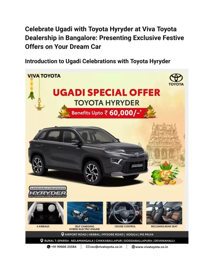 celebrate ugadi with toyota hyryder at viva