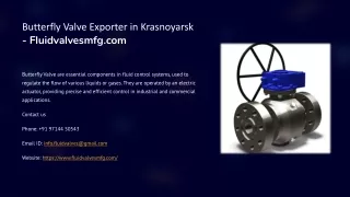 Butterfly Valve Exporter in Krasnoyarsk, Best Butterfly Valve Exporter in Krasno
